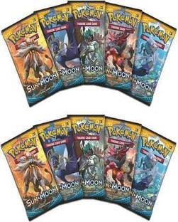 WHITE POPCORN TRADING cards Sun & Moon 10 Booster Packs