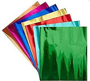 BAKERS4U Multicolour Foil Plain Paper for Chocolate & Sweet Wrapping Pack of 200+ Sheets Aluminium Foil