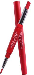 MISS ROSE Professional 2 In 1 Lip Liner And Lipstic For Girls By (8) - Pack of 1