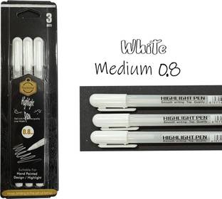Definite White Highlight Gel Pen 0.8MM for highlighting and reflection effect in Portrait, Sketches & Black Paper Gel Pen