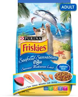 Purina Friskies Seafood Sensations Tuna Salmon Whitefish Cran & Shrimp Flavours Shrimp 3 kg Dry Adult Cat Food