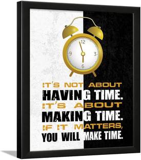 Chaka Chaundh - Time Quotes Frames - Time Quotes Wall Frames – Time Day Year Posters for Room - Time Photo Frame - (13.5 X 10.5 Inches) Paper Print