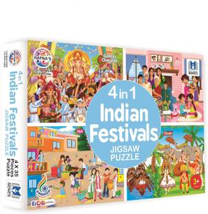 RATNA'S Indian Festivals 4in1 Jigsaw Puzle for Kids (140 Pieces) (2362)
