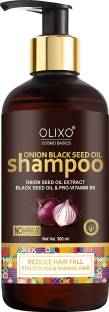 OLIXO Onion Shampoo With Onion Seed Oil Extract, Black Seed Oil & Pro-Vitamin B5 - 300 ml