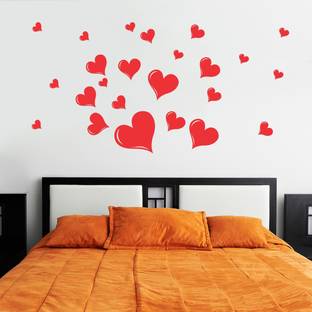 VCREATE DECOR 39 cm Heart Wall Sticker And Decal Self Adhesive Sticker
