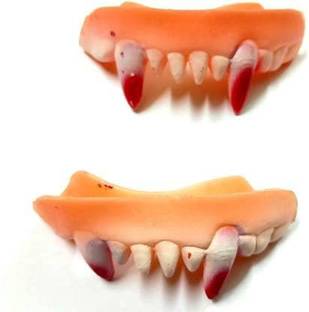 A SARKAR MAGIC SHOP Dracula Teeth Toy (Set of Pair) / Ghost Teeth Toy (Rubber) / Halloween Teeth (Common Size) 1 Magic Tricks