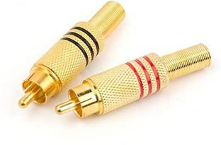 ERHIndia  TV-out Cable (Pack of 1 Pair) AV Pin RCA Pin Male Audio Video RCA Pin Male Connector for Stereo Cable Audio Video Jack Adapter Gold Plated Pair AV Pin Male Connector Speaker Connector Pin