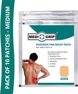 मेदिग्रिप Medium Ayurvedic Pain Relief Patch | Natural Herbal | Instant Relief For Modern People Plaster & Patch (10 Patches) प्लास्टर और पैच