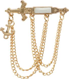 Adorn Golden_Sword Chain Suit Coat Brooch For Men Brooch
