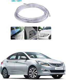 APICAL Hyundai Fluidic Verna Edge Guard Protector for Door and Edges 5 Meter) (Colour-Chrome Silver) Car Beading Roll For Bumper, Door, Window Sill