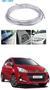 APICAL Hyundai Grand i10 Edge Guard Protector for Door and Edges 5 Meter) (Colour-Chrome Silver) Car Beading Roll For Bumper, Door, Window Sill