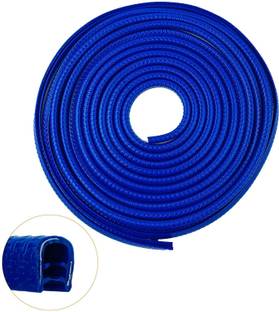 PRTEK Car Door Edge Trim Moulding Rubber Seal Strip Guard Scratch Protect U Shape (Blue) A257 Car Beading Roll For Window, Bumper, Door
