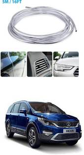 APICAL Tata Hexa Edge Guard Protector for Door and Edges 5 Meter) (Colour-Chrome Silver)AK-1 Car Beading Roll For Bumper, Door, Window Sill