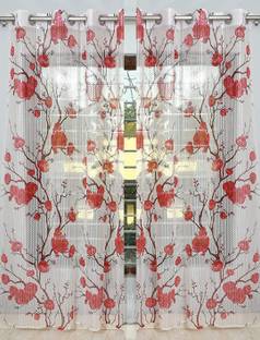 SIRJANHAAR 213 cm (7 ft) Door Tissue, Net Transparent Curtain (Pack Of 2)