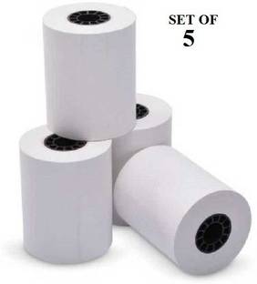 True-Ally 57MM x 25 mtr (2Inch) (55 GSM) Thermal Paper roll Ideal for Billing, POS Machine (TA-POS5725) (Pack of 5 Rolls) (57mm x 25mtr - 5 Rolls) Unruled 57 mm x 25 Mtr 55 gsm Thermal Paper