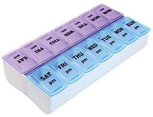 WHITE POPCORN 7 DAY AM/PM Pill Box