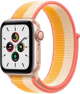 Apple Watch SE (GPS + Cellular, 40mm) -Gold Aluminium Case with Maize/White Sport Loop