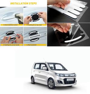 PROEDITION Car Door Handle Scratch Cover Sticker Protective Film (8PCS Silver) X147 Matte, Glossy, Chrome Maruti WagonR Side Garnish