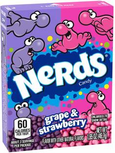 NERDS Candy Grape & Strawberry Imported 46.7 gms Crackles