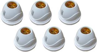 JELECTRICALS White Fancy Bulb Holder Pack of 6 Brass Light Socket