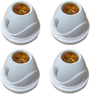 JELECTRICALS White Fancy Bulb Holder Pack of 4 Brass Light Socket