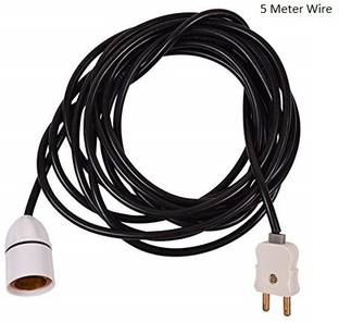 Electro Factory Bulb Holder With Wire - 5 Meter Long Wire Carbon Steel Light Socket