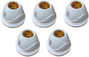 JELECTRICALS White Fancy Bulb Holder Pack of 5 Brass Light Socket