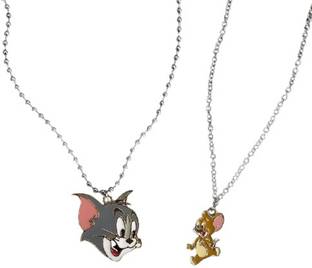 SUMANYA Tom and jerry couple necklace for lovers pair magnet best cheap heart silver set 2 pcs couples magnetic Silver Alloy