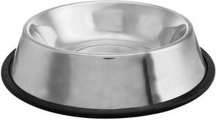 YIMK Steel Pet Bowl Silver - Large (1000 ml) - Silver - 52 Round Steel Pet Bowl