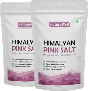 Naturewell Organics Twin Pack of Best Quality Pink Salt (Sendha Namak)-2 Kg Each Pack Himalayan Rock Salt