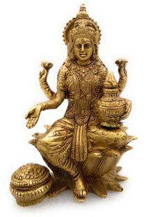 Bhunes Brass Laxmi Idol | Lakshmi Statue | Murti | Goddess Maha Laxmi | Laxmi | Lakshmi Murti |Lakshmi Goddess Statue | Lakshmi Idol | Brass Lakshmi Devi Idol Decorative Showpiece  -  18 cm