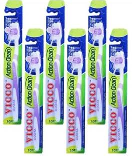VICCO Tooth Brash Action Clean 6 pc only 140 Soft Toothbrush