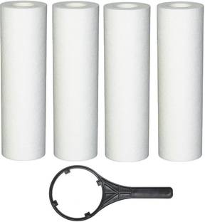 ATHIZ GROUP RO UV / UF / TDS Water Filters Sediment filter Spun Cartridge 10" 5 Micron for Water filters for dolphin,kent,Grand filter / candle to fit most standard 10" 5 Micron filter housings ( PP SPUN 4 PCS + 1 SPANNER ) Solid Filter Cartridge