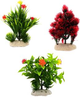 Jainsons Pet Products Natural Looking Aquarium Plant, Artificial Plastic Plant, Used for Fish Tank, Household and Office Decoration (Multicolor)(Set of 3) Aquarium Plant Anchor