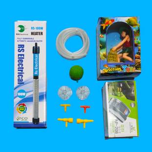 AD ENTERPPRISE AD- AQUARIUM 100w GLASS HEATER, VENUS 208 AIR PUMP ,POLO MAN TOY AND PUMP KIT FOR 2 FEET OR 3 FEET AQUARIUM ALL TOOLS. Aquarium Tool