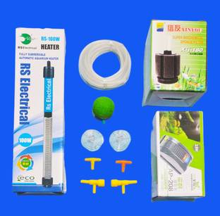 AD ENTERPPRISE AD- AQUARIUM 100w GLASS HEATER, VENUS 208 AIR PUMP , XY 108 SPONG FILTER AND PUMP KIT FOR 2 FEET OR 3 FEET AQUARIUM ALL TOOLS. Aquarium Tool