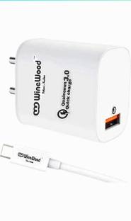 WineWood 18 W 3 A Wall Charger for Mobile with Detachable Cable