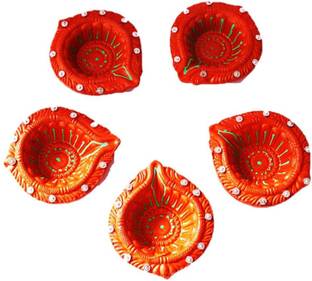 hc the crafts Earthenware (Pack of 5) Table Diya