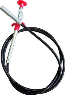 FRIJVEN Stainless Steel Hair Catching Drain Cleaner Spring Wire Sink Cleaning Stick Drain Plunger Unblocked Kitchen Bath Rod Hair Remover - 5ft (160cm) Multi-purpose Plunger