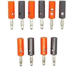 ERHIndia (5 Pair Pack) 4mm Banana Plugs Speaker Wire Cable Banana Plugs Screw Type Connectors 4mm Red & Black Banana Connector Male Pin Banana Pin for Speakers Electronic Components Electronic Hobby Kit