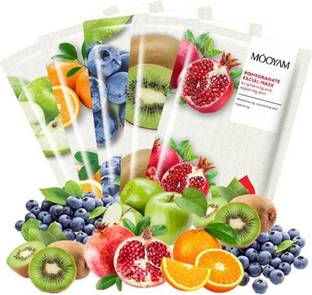 Mooyam face serum face sheet mask combo pack of 5  Face Shaping Mask