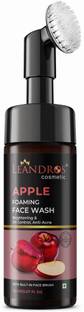 leandros Brightening Apple Cider Vinegar Foaming  with Built-In Face Brush Help for purify pores and control Blackheads - 150 ml(for Women and Men) Face Wash