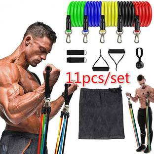 FITLANCE Resistance Bands Tubes for Fitness Home Gym Exercise -Set of 11 Multicolor Resistance Band