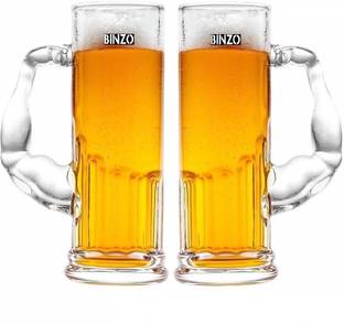 बिंज़ो Beer Mug with Handle, Muscle Arm Design ग्लास सेट