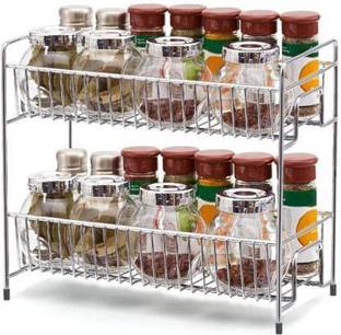 SYSCAL Containers Kitchen Rack Steel 2 – Tier Kitchen Rack, Spice Rack, Storage Rack , Bathroom Shelf, Cosmetic Organizer Plate Kitchen Rack