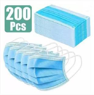 Wellstar Surgical Mask 3 Ply / 3 Layered Face Mask with Nose Pin 100% Certified pack of 200 Pharmaceutical / Surgical Face masks with Meltblown layer SURGICAL-200 mask 002 Water Resistant Surgical Mask With Melt Blown Fabric Layer (Blue, Free Size, Pack of 200, 3 Ply) Non-Washable Surgical Mask