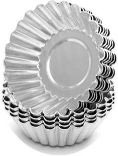 M T TRADERS Aluminium Cupcake/Muffin Mould Pack of 6