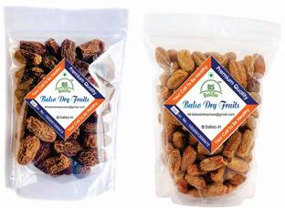 BalSo BS-Premium 100% Natural Yellow Dry Dates (500g) And Black Dry Dates (500g) 1kg dry fruits combo pack Dates(Shukha khajoor) (2 x 500g) Dates, Dates