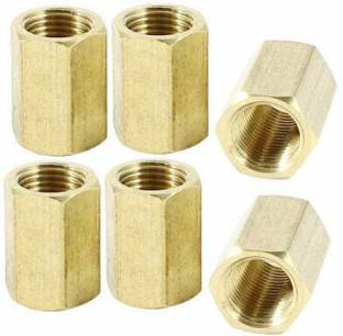 3/4BSP Female Thread Brass Pipe Fitting Straight Hex Rod Coupling Nut 5 Pcs
