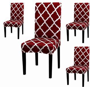 HOUSE OF QUIRK Polyester Checkered 1 Seater Chair Cover